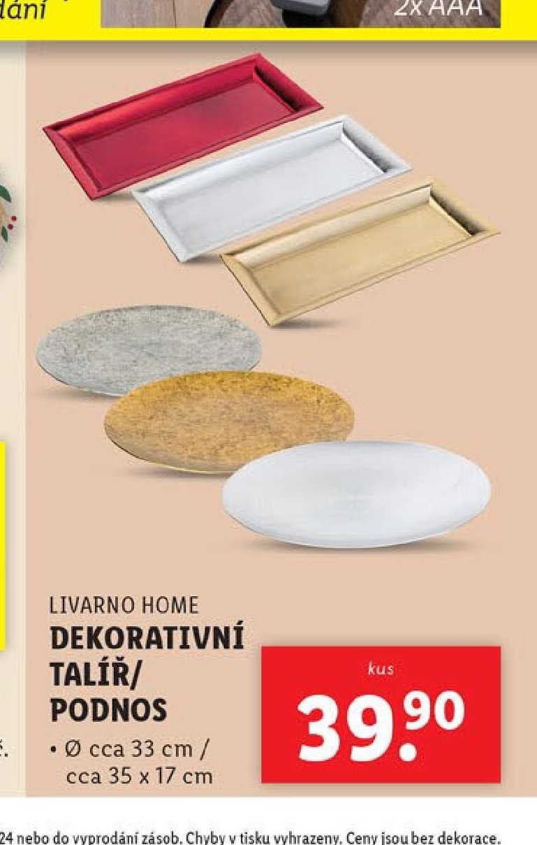 LIVARNO HOME DEKORATIVNÍ TALÍŘ/PODNOS