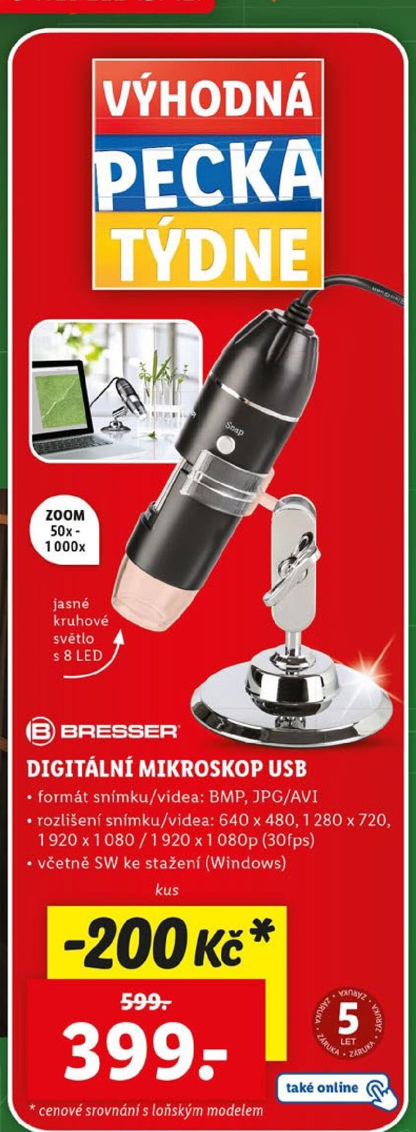 Bresser digitální mikroskop USB