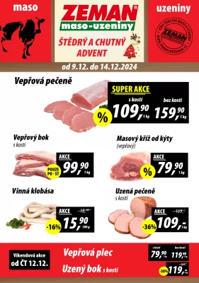 akční leták ZEMAN maso - uzeniny 9.12.2024-14.12.2024