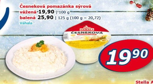 Česneková sýrová pomazánka Váhala