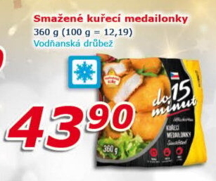 Medailonky kuřecí smažené mražené Vodňanské kuře