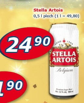 Pivo světlý ležák Stella Artois