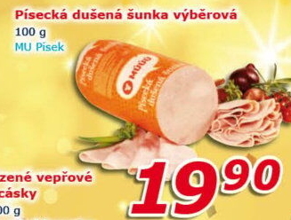 Šunka dušená písecká výběrová Maso uzeniny Písek