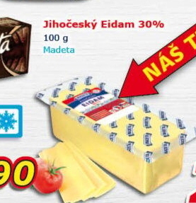 Sýr Eidam Jihočeský 30% Madeta
