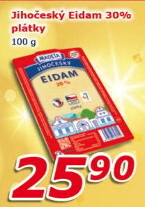Sýr Eidam Jihočeský 30% Madeta