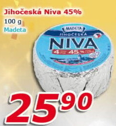 Sýr Niva Jihočeská 45% Madeta