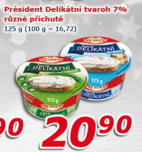 Tvarohové pomazánky Delikátní Président