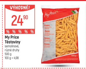 Těstoviny semolinové My Price