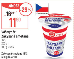 Zakysaná smetana 16% Váš Výběr