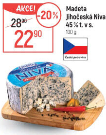 Sýr Niva Jihočeská 45% Madeta
