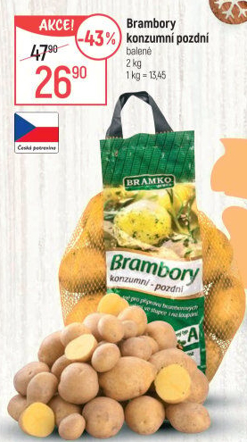 Brambory konzumní pozdní Bramko
