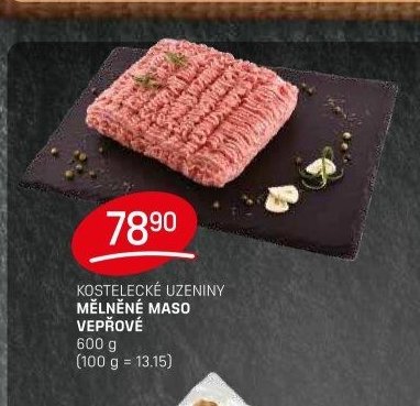 KOSTELECKÉ UZENINY MĚLNĚNÉ MASO VEPŘOVÉ