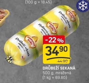 Sekaná drůbeží mražená Vodňanské kuře