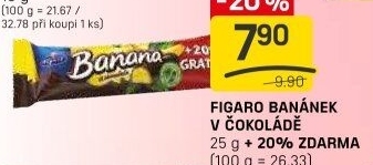 Tyčinka Banán v čokoládě Figaro