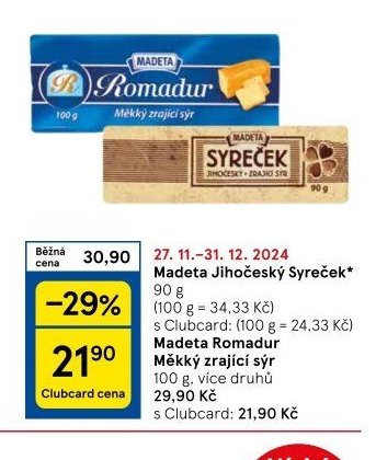 Madeta Jihočeský Syreček