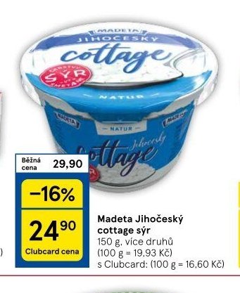 Madeta Jihočeský cottage sýr