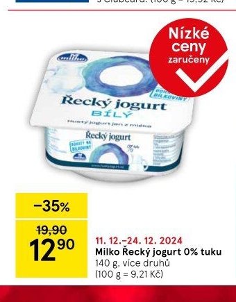Milko Řecký jogurt 0% tuku