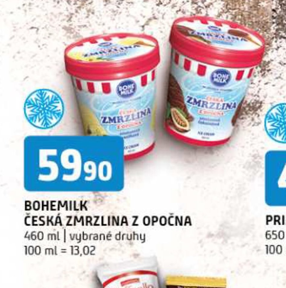 BOHEMILK ČESKÁ ZMRZLINA Z OPOČNA