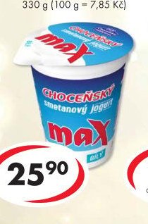 Choceňský smetanový jogurt Max bílý