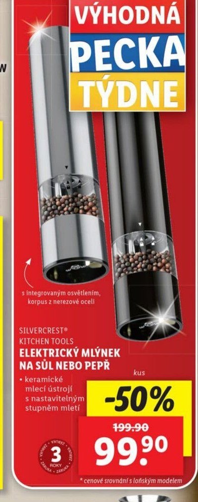 Silvercrest Kitchen Tools Elektrický mlýnek na sůl nebo pepř