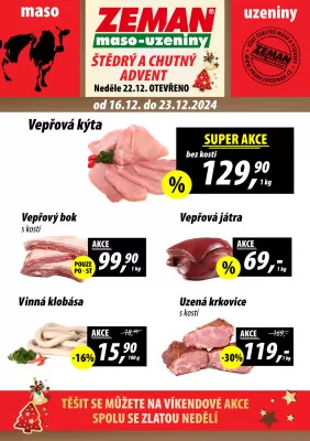 akční leták ZEMAN maso - uzeniny 16.12.2024-23.12.2024