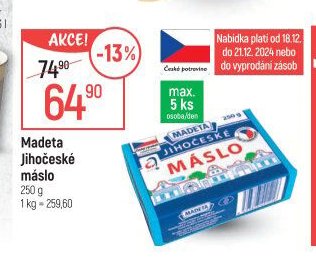 Madeta Jihočeské máslo