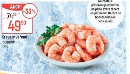 Krevety vařené loupané