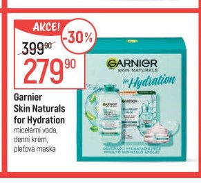 Garnier Skin Naturals for Hydration micelární voda, denní krém, pleťová maska