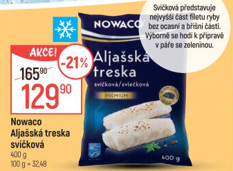 Aljašská treska filet - svíčková mražená Nowaco