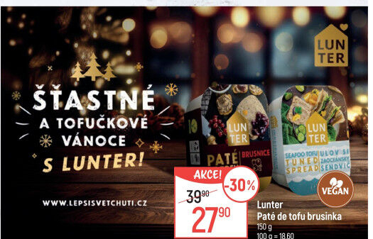 Paštika brusinková Paté de tofu Lunter