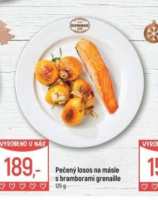 Pečený losos na másle s bramborami grenaille