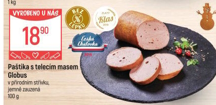 Paštika s telecím masem Játrovka Globus