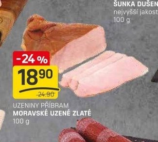 UZENINY PŘÍBRAM MORAVSKÉ UZENÉ ZLATÉ