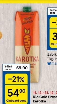 Šťáva 100% čerstvá Rio Cold Press