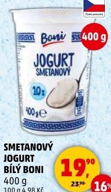 Bílý jogurt smetanový Boni