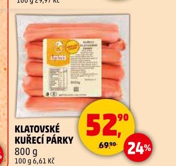 Kuřecí klatovské párky DZ Klatovy