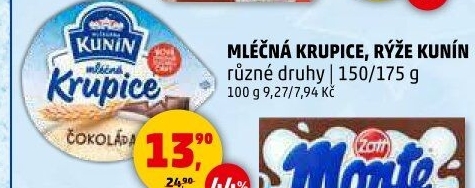 Mléčná krupice Mlékárna Kunín