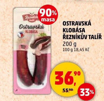 Ostravská klobása Řezníkův talíř