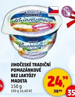 Tradiční pomazánkové bez laktózy Jihočeské Madeta