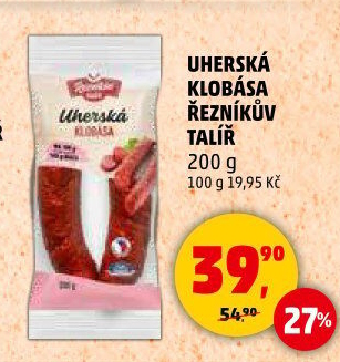 Uherská klobása Řezníkův talíř