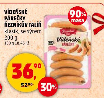 Vídeňské párečky Řezníkův talíř