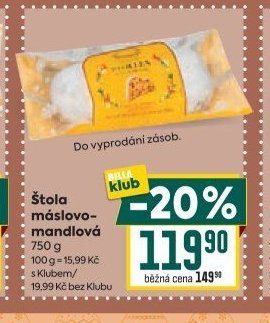 Štola máslovo-mandlová