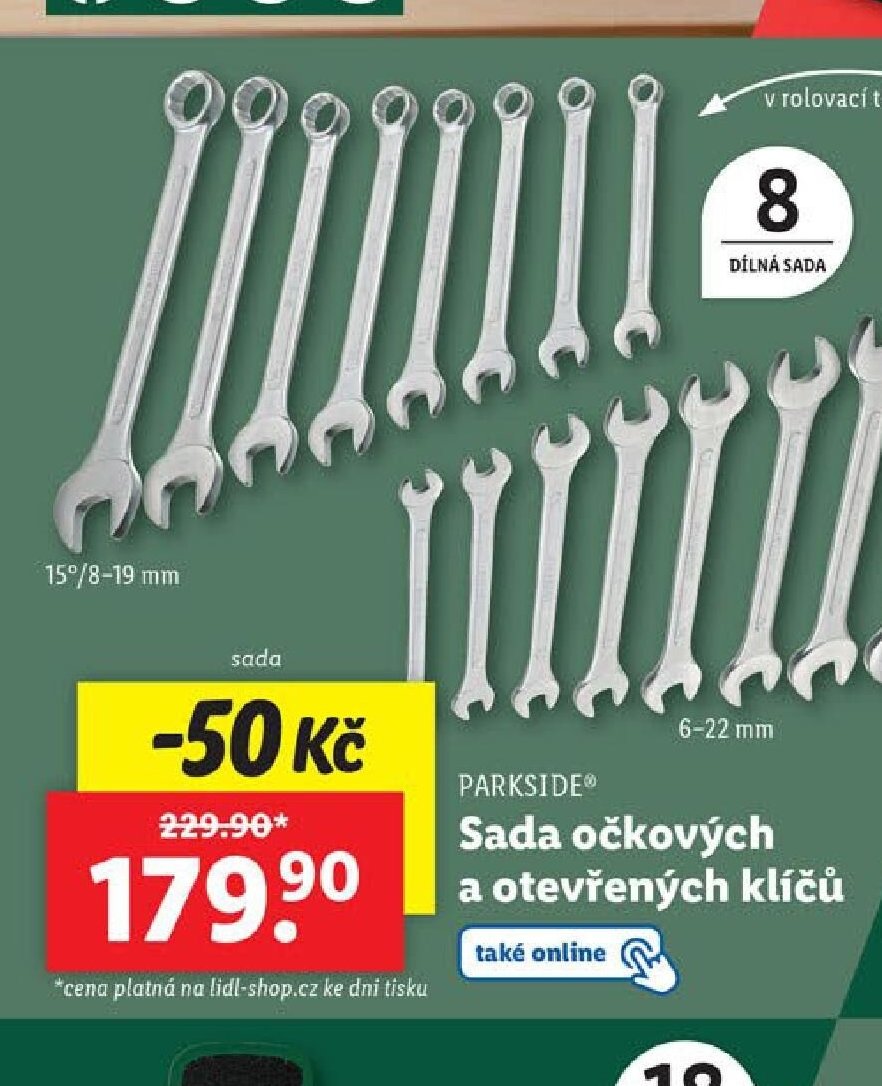 PARKSIDE Sada očkových a otevřených klíčů