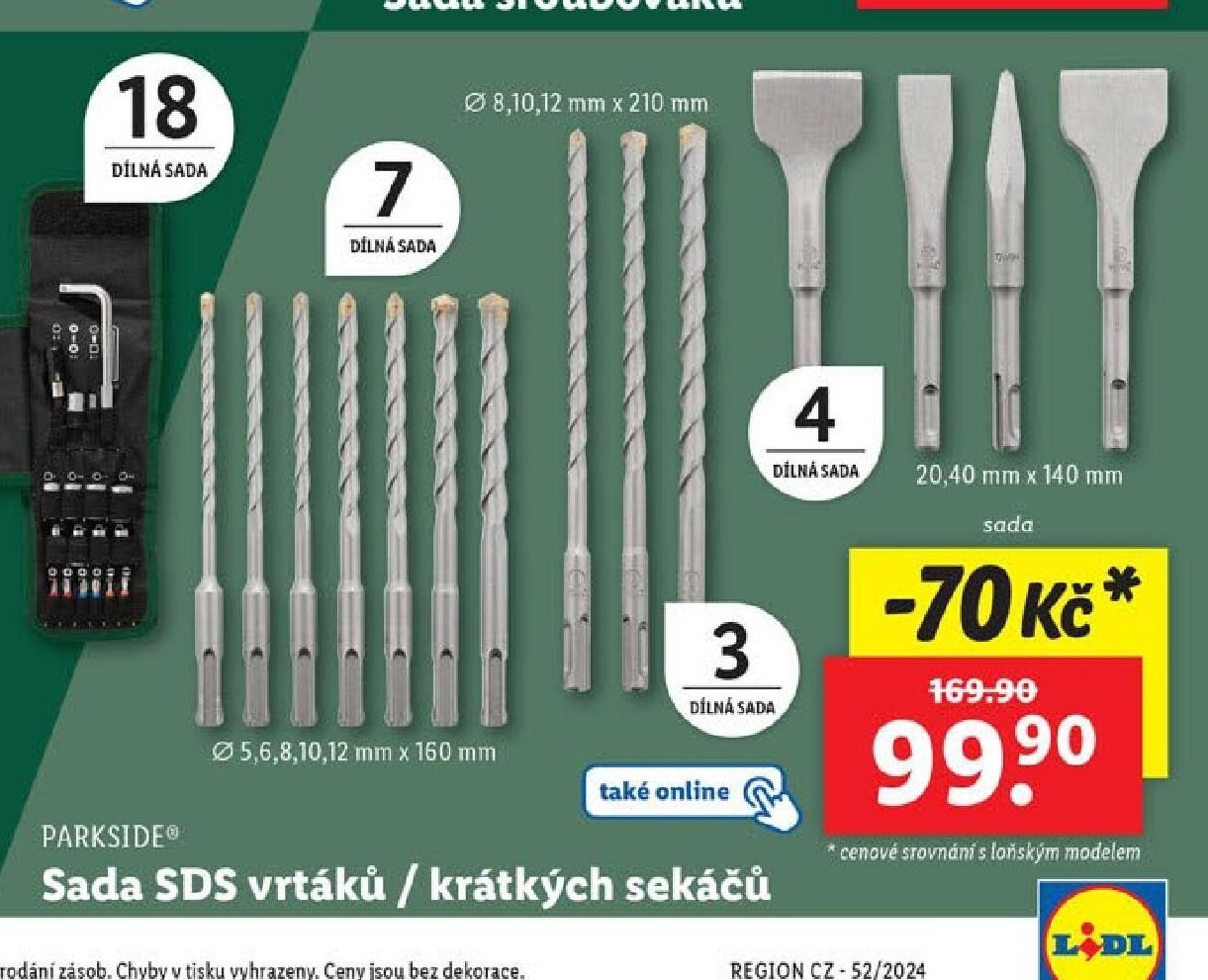 PARKSIDE Sada SDS vrtáků / krátkých sekáčů