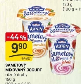 Ochucený jogurt sametový Mlékárna Kunín