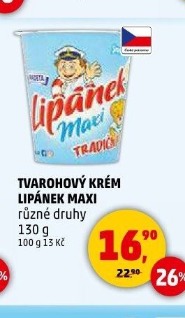 Tvarohový krém Lipánek Maxi 130 g