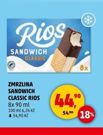 Zmrzlina Sandwich Classic Rios 8x 90 ml