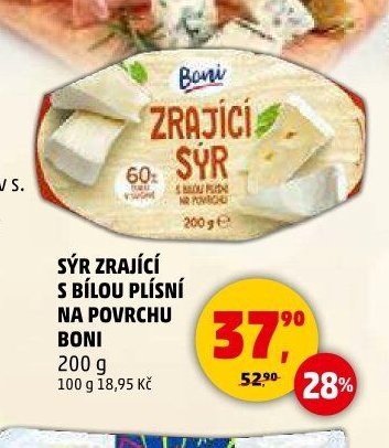 SÝR ZRAJÍCÍ S BÍLOU PLÍSNÍ NA POVRCHU BONI 200 g