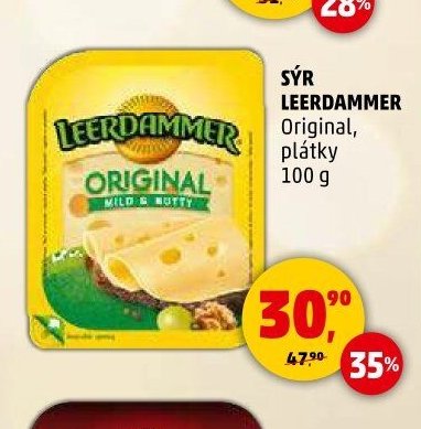 SÝR LEERDAMMER Original, plátky 100 g