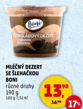 Dezert mléčný se šlehačkou Boni